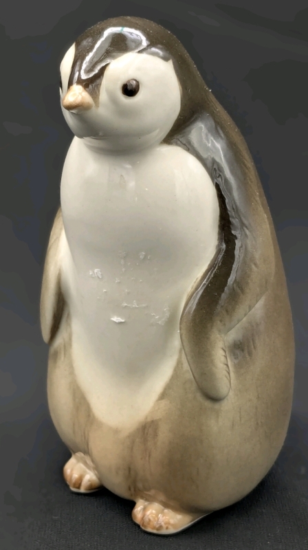 Rare Signed Vintage LOMONOSOV Russia USSR Baby Penguin Chick Figurine, 5.75" Tall, No Chips or Cracks