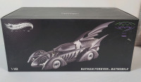 2014 Hotwheels Elite Batman Forever Batmobile Diecast Car , 1:18 Scale . Stock photos used