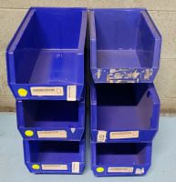 5 U-Line Plastic Stacking Storage Bins , Measures 15"&times;8"&times;7" & One (1) Plastic Storage Bin , Measures 11"&times;8"&times;7"