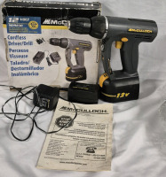 McCulloch 12V Cordless Driver/Drills with Charger & Power Adapter - Working