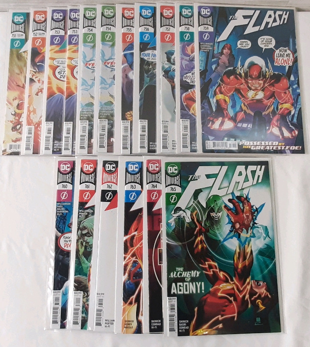 High Grade DC The Flash (2016) Comics, Issues #751-765, Includes #753 & #754 Duplicates (Consecutive Run)