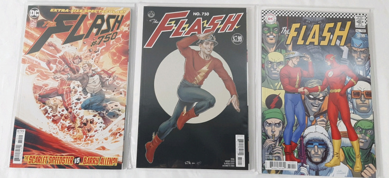 High Grade DC The Flash (2016) Comics Issue #750, Three Variant Covers