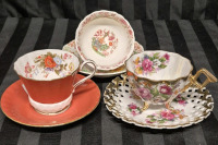 3 Vintage Teacups & Saucers Aynsley, Japan +