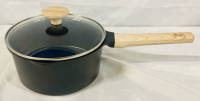 New CAROTE 7" Nonstick Pot with Lid, Induction Compatable, Black Colour