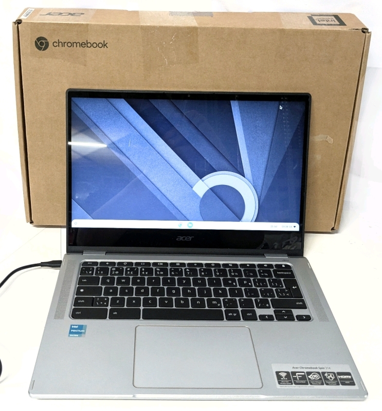 As-New in Box | ACER Chromebook Spin 314 : Intel Pentium Silver n6000 Processor, 14" Touch Screen HD Slim Bezel Touch, Intel UHD Graphics, 8 GB Memory, 128GB eMMC Memory | Retails Over $300!