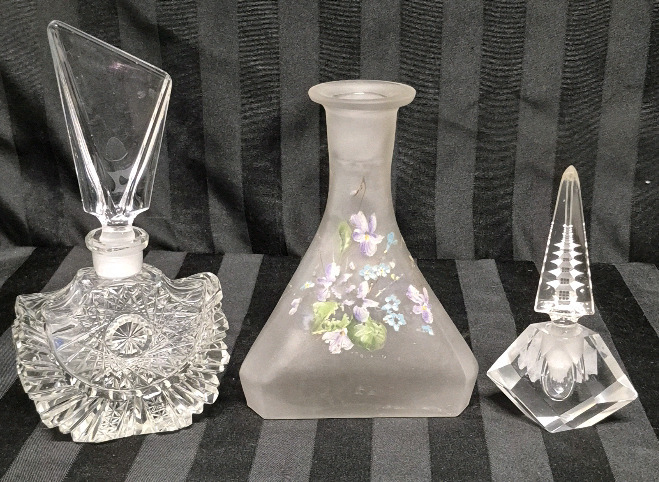 3 Collectible Ladies Dresser Perfume Bottles