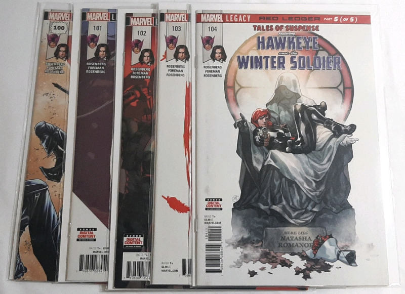 High Grade Marvel Legacy Tales of Suspense Featuring Hawkeye & The Winter Soldier: Red Ledger Story Arc (2017), #100-104 (Complete Story Arc)