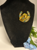 Western Hat Brooch Horseshoe with Sparkling Rhinestones Approximately 1.75 x 1.73 inch - 4