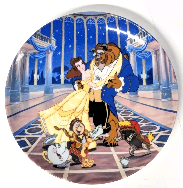 Vintage Bradford Exchange Disney BEAUTY AND THE BEAST "Love's First Dance" Limited Edition Numbered Collectors Plate, First in Series, 7.5" Diameter, No Chips or Cracks