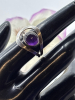 Silver 925 Purple Stone Ring Size 7 Stamped - 3