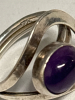 Silver 925 Purple Stone Ring Size 7 Stamped - 5