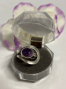 Silver 925 Purple Stone Ring Size 7 Stamped - 6