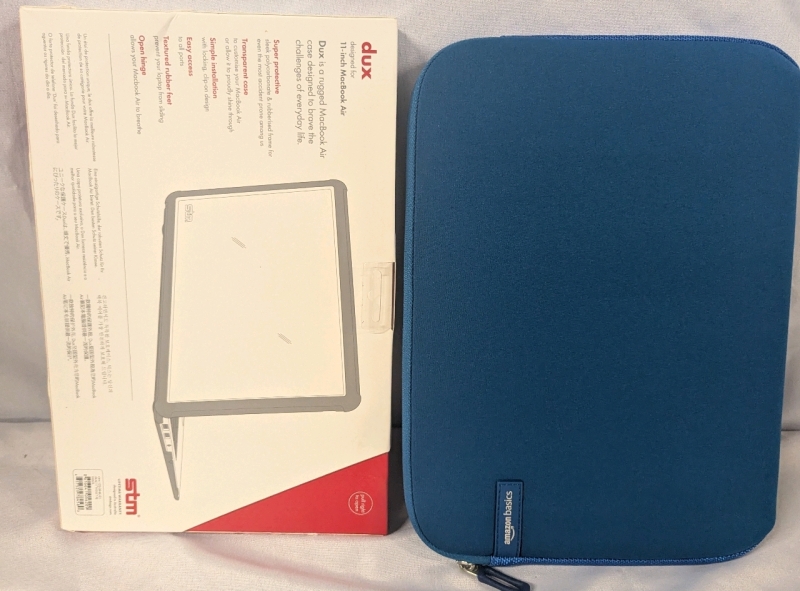 New Six MacBook Case and New Amazon Basics Laptop Sleeve. Both Fit 11" Laptop Models.