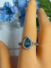 Sterling Silver Blue Teardrop Stone Ring Stamped Size 8.5 - 2