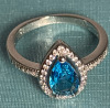 Sterling Silver Blue Teardrop Stone Ring Stamped Size 8.5 - 3