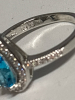 Sterling Silver Blue Teardrop Stone Ring Stamped Size 8.5 - 4