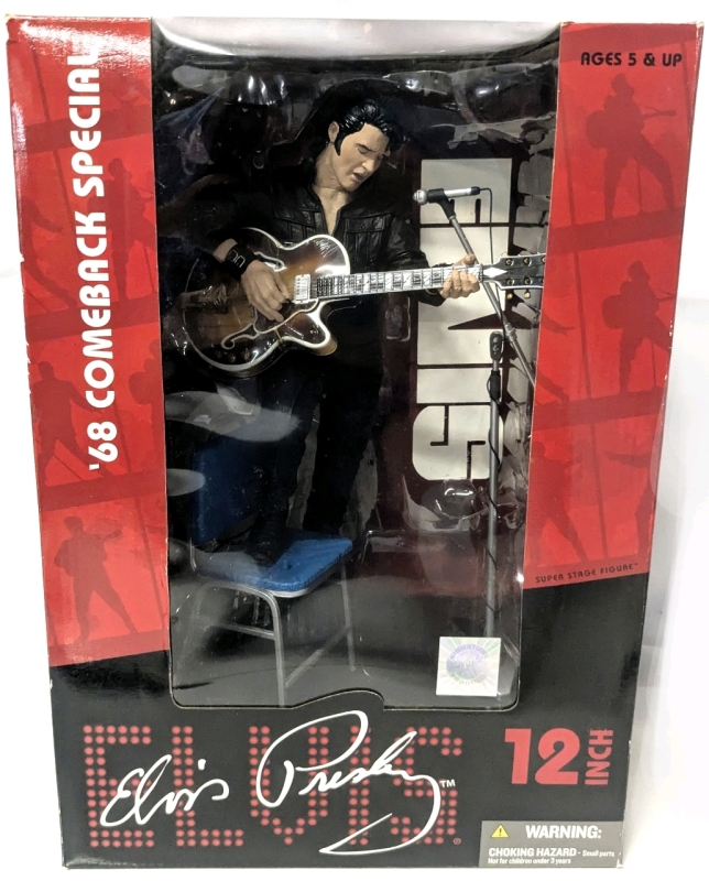 Sealed Vintage 2004 MCFARLANE Toys '68 Comeback Special 12" ELVIS PRESLEY Super Stage Figure