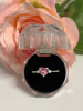 925S Sterling Silver Faceted Pink Stone Heart Ring Prong Set Dide Stones Size 10 - 6