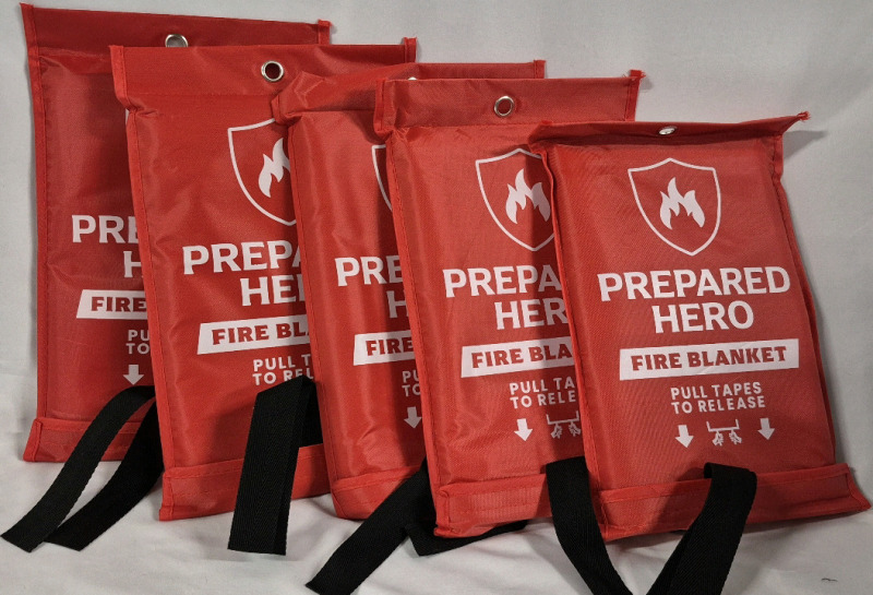 5 New Prepared Hero Fire Blankets 39 by 39"