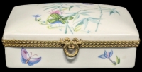 Vintage LIMOGES France Porcelain Trinket Box, 5.2" &times; 3.5" &times; 1.8" Tall , No Chips or Cracks