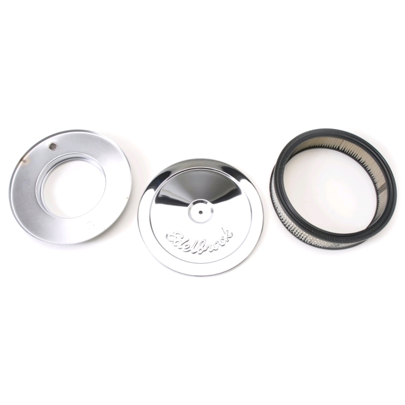 New Edelbrock Pro-Flo Chrome 10" Round Air Cleaner with 2" Paper Element (Deep Flange) Model 1208