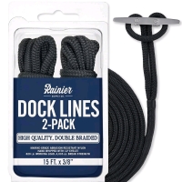 New Rainier Supply Co. 2-Pack Boat Dock Lines - 15 ft x 3/8 inch Boat Rope - Premium Double Braided Nylon Dock Rope. Retails for $59