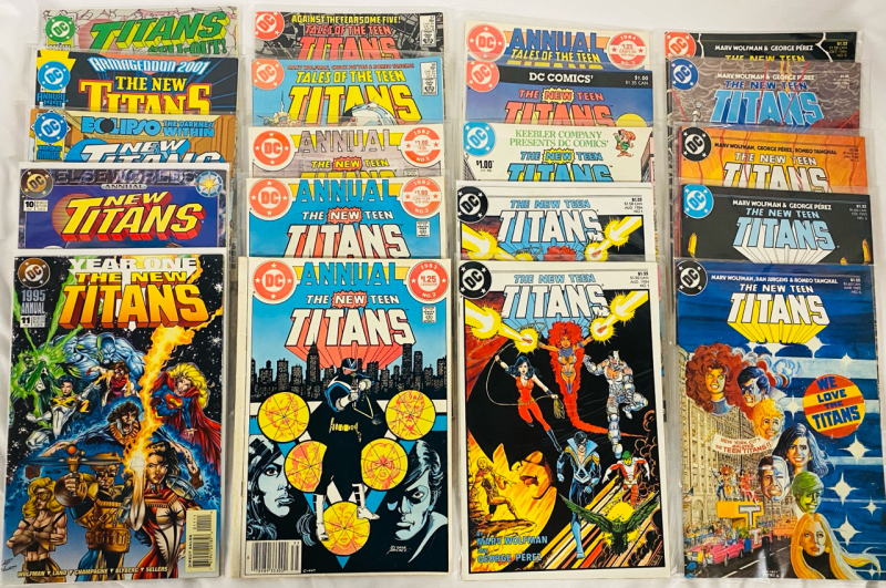 20 Vintage DC The New Teen Titans Comics, Various Comics from 1984-1995, Including Titans $ell-Out.