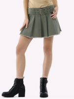 New Size XS (0-2) Women's NO BOUNDARIES Pleated Belt Mini Skirt