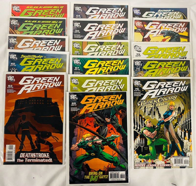 16 DC Green Arrow Comics, Issues #60-70, #72-75, #60 has Variant Duplicate