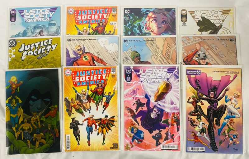 12 DC Justice Society of America Comics by Geoff Johns, Issues #1-3 with Variants