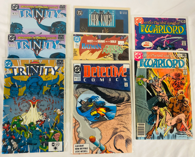 8 Vintage Assorted DC Comics, Includes Trinity, The Warlord, Various Batman Comics