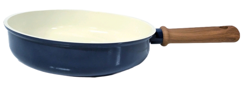 New CAROTE Navy Blue Induction Compatible Cookware for All Cooktops : 9" Diameter &times; 2.25" Tall Frying Pan