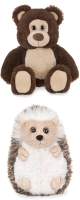 New BEARINGTON Lil' Beau Plush Teddy Bear 7" & Higgy the Hedgehog Plush 5.5"