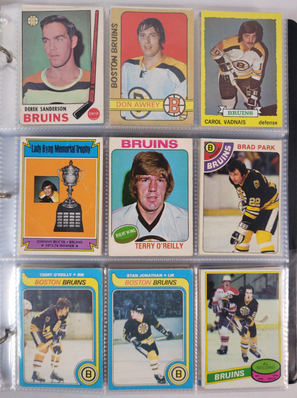 1969 - 2018 Boston Bruins NHL Hockey Trading Card Singles , 207 Trading Cards .