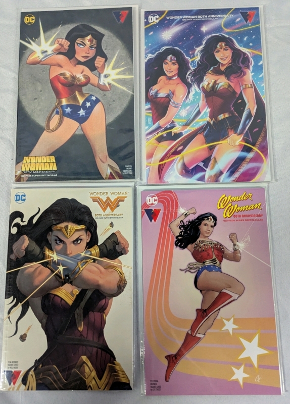 4 Wonder Woman 80th Anniversary Varient Cover Comics.