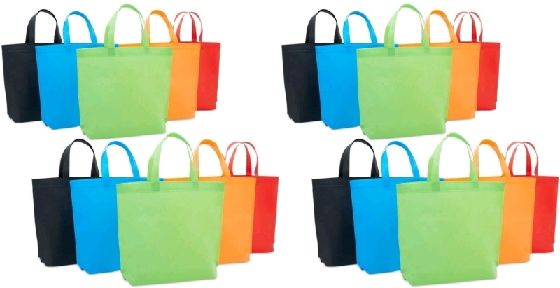 20 New JUVALE Reusable Tote / Shopping Bags with Handles 15" &times; 12.5" Each