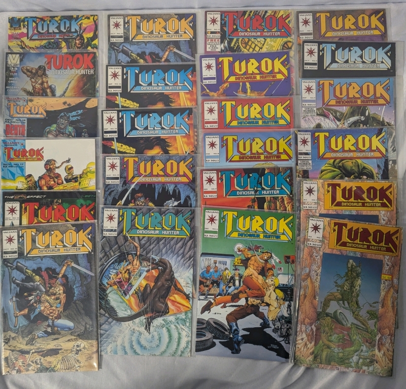 23 Vintage Valiant Turok Comics. Various Issues.