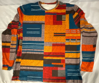 New Sz XXL Men&rsquo;s Long Sleeve Knit-look Polyester Crew Neck Shirt