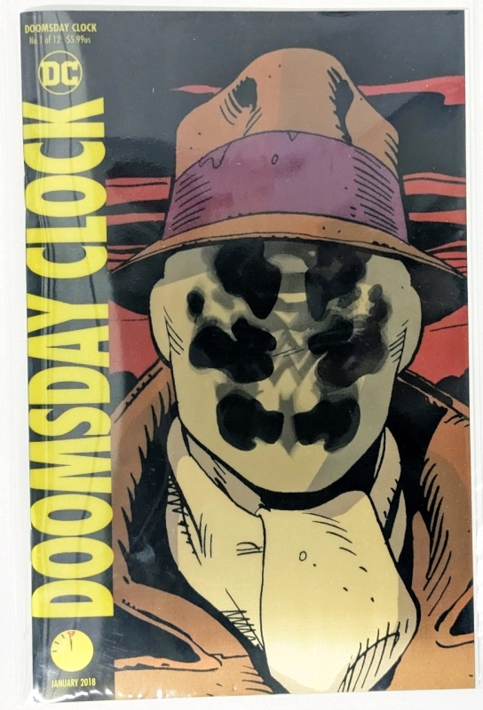 DC Comics DOOMSDAY CLOCK #1 of 12 with Lenticular Rorschach Superman/Batman/Wonder Woman Illusion - Bagged & Boarded