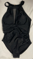 New Sz Small Ladies Swimsuit with High Neck and Mesh Detail