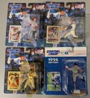 4 Vintage In Box Starting Lineup Sports Superstar Collectible Figures. Approximately 5" Tall. Includes Curt Schilling, Shawn Green, Matt Stairs and Ozzie Guillen
