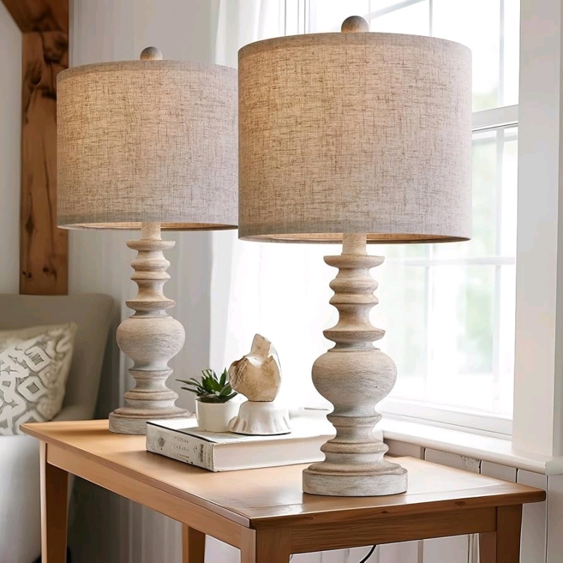As-New in Box | Set of 2 BOBOMOMO Tradition 20" Rustic Table Lamps | Retails Over $50