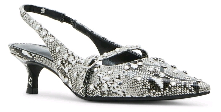 New in Box | Size 9 Women's MADDEN GIRL Krystal-R Slingback Kitten Heels, Black/White