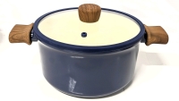New CAROTE Navy Blue Induction Compatible Cookware for All Cooktops : 9" Diameter, 4.5" Tall Pot with Lid