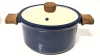 New CAROTE Navy Blue Induction Compatible Cookware for All Cooktops : 9" Diameter, 4.5" Tall Pot with Lid