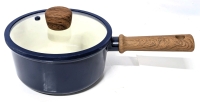 New CAROTE Navy Blue Induction Compatible Cookware for All Cooktops : 7.5" Diameter, 3.5" Tall Pot with Lid