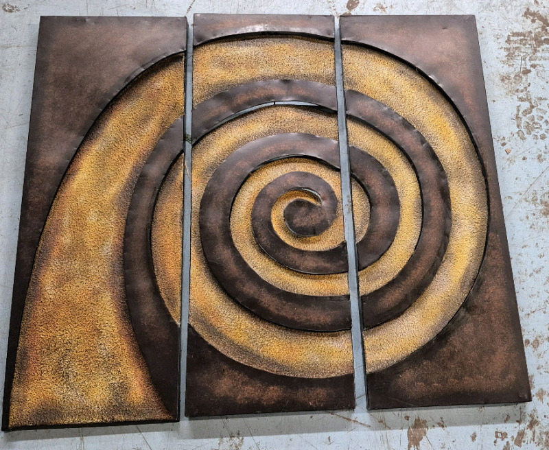 3 Piece Metal Wall Art - Each Panal is 12" by 33"