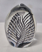 1983 Art Glass Tornado Egg Paperweight Cyclone Signed 3.5" Tall