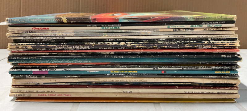 HUGE 28 VINTAGE LP LOT!! Classic Artists of the 70s and 80s Including Bon Jovi, Men at Work, Genesis, Boston, Nazareth and others | See photos for Titles | Scuffs and Scratches Present