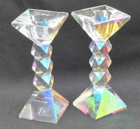 Luminescent Prismatic Simon & Design Candle Holders 5"